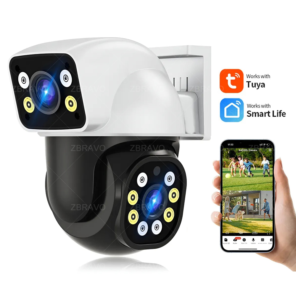 Smart Home Video - สมาร์ทไลฟ์ 8MP WiFi Tuya กล้องกลางแจ้งมินิไอพีหน้าจอคู่ 4MP
