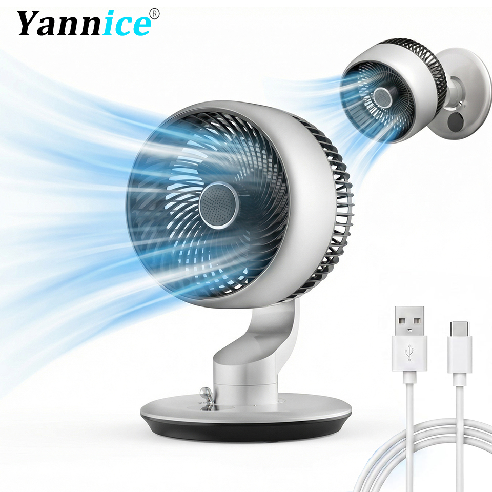 Smart Home Office - พัดลมตั้งโต๊ะ USB 7800mAh ปรับความเร็วได้ 5 ระดับ