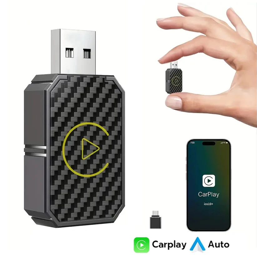 Smart Home Iot - อะแดปเตอร์คาร์เพลย์ไร้สายแบบสมาร์ทดองเกิลสำหรับแอนดรอยด์ออโต้สำหรับแอปเปิล ไอโอเอส,ระบบหน้าจอรถยนต์อัจฉริยะ, ปลั๊กแอนด์เพลย์, ไม่มีความหน่วง, ไม่มีความหน่วง