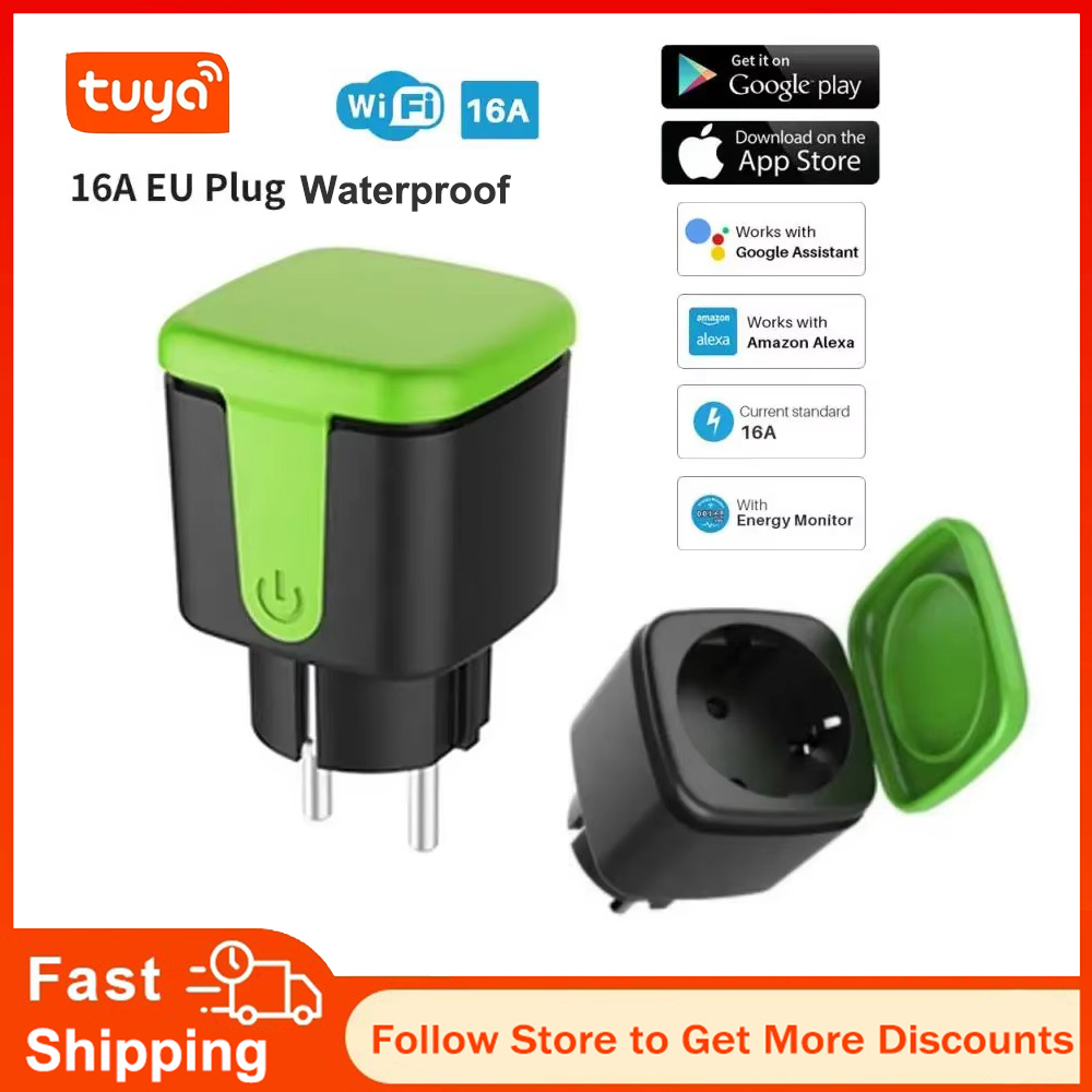 Smart Home Voice Control - ปลั๊กไฟอัจฉริยะ Tuya EU 16A WiFi กันน้ำ