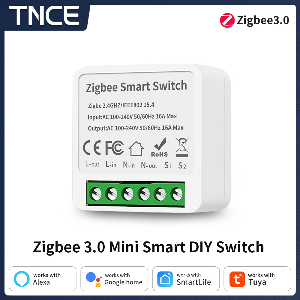 Smart Home Voice Control - ทีเอ็นซีอี ทูยา 16A ซิกบี 3.0 สมาร์ทสวิตช์โมดูลควบคุม