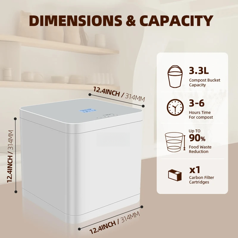 Smart Home Market - เครื่องทำปุ๋ยหมักไฟฟ้าอัจฉริยะสำหรับครัวเรือน กำจัดเศษอาหารอย่างรวดเร็ว พร้อมหน้าจอแสดงผลดิจิทัล เหมาะสำหรับตลาดโลก