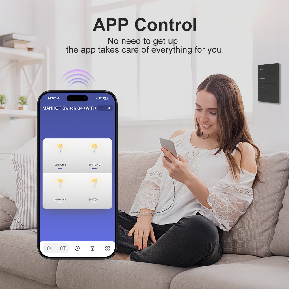 สวิตช์ไฟอัจฉริยะ Manhot DIY Na - Smart Home Voice Control บทวิจารณ์และราคา