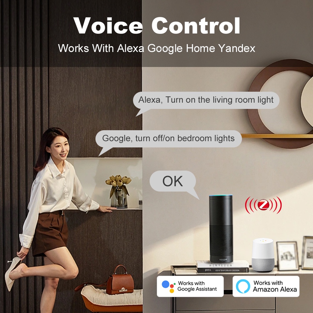 สวิตช์กดแบบ ZigBee Smart Life  - Smart Home Voice Control บทวิจารณ์และราคา