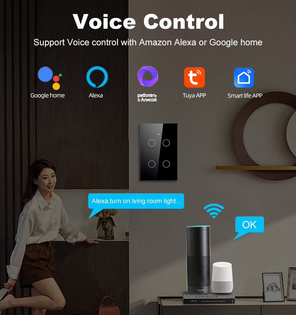 สวิตช์ไฟติดผนังแบบสัมผัส Smart - Smart Home Touchscreen Control Panel บทวิจารณ์และราคา
