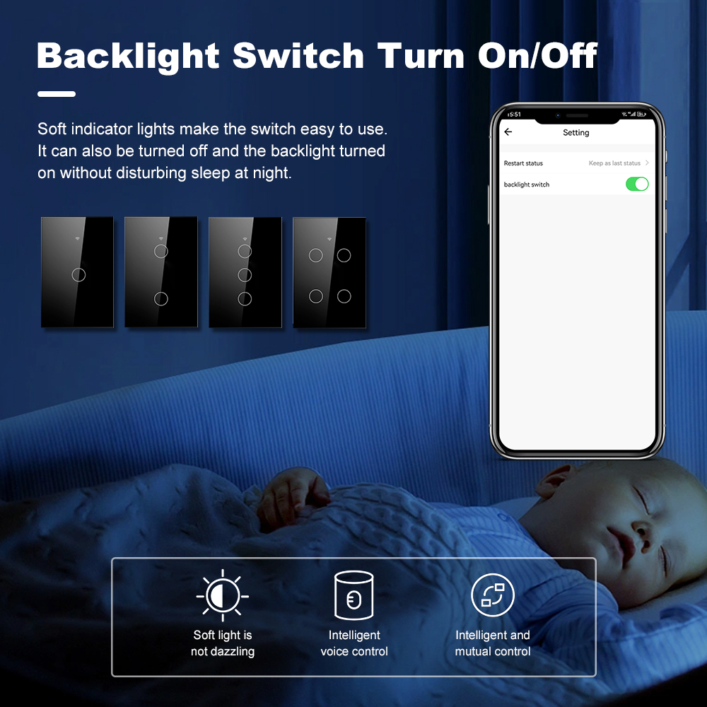 สวิตช์ไฟติดผนังแบบสัมผัส Smart - Smart Home Touchscreen Control Panel บทวิจารณ์และราคา